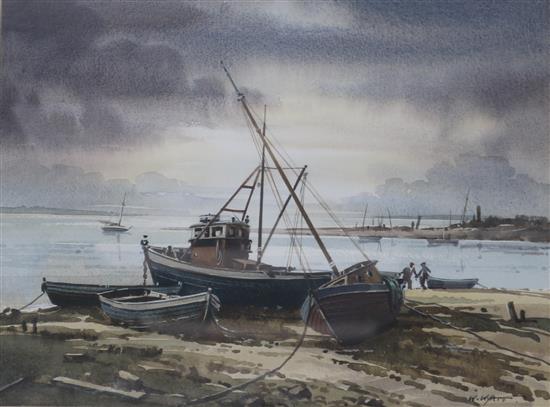 William Wyatt (1926-1993) Evening Light, Leigh on Sea 26 x 33cm.